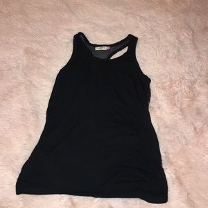 black mesh workout tank top